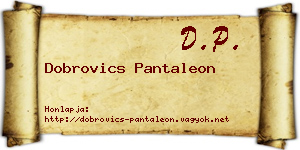 Dobrovics Pantaleon névjegykártya